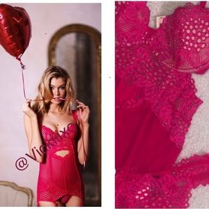 Victoria’s Secret Very Sexy cutout garter slip and panty set.